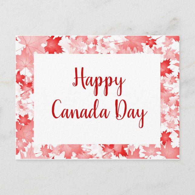 Red Maple Leaf Canada Happy Canada Day Postkarte (Vorderseite)