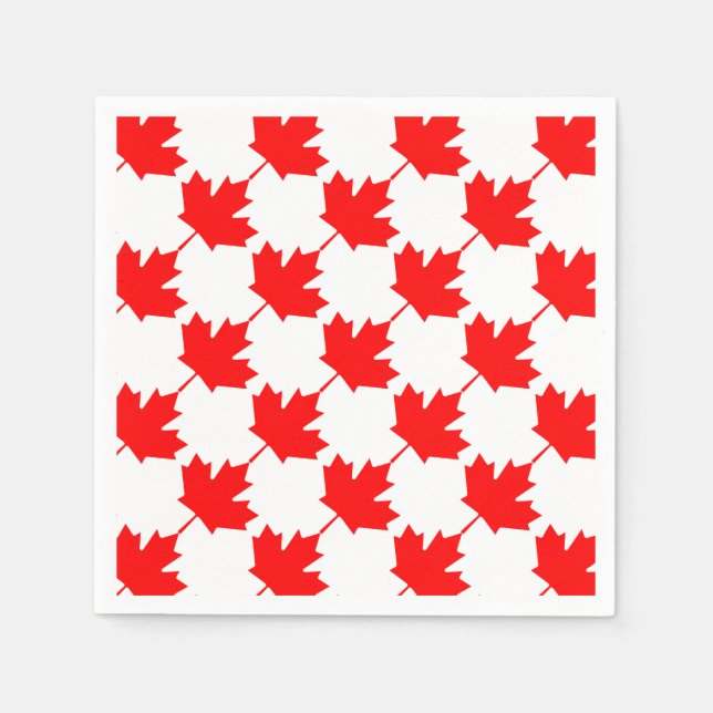 Red Maple Leaf Pattern Serviette (Vorderseite)