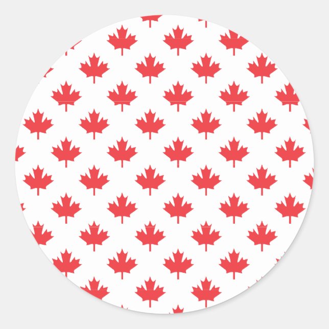 Red Maple Leaf Runder Aufkleber (Vorderseite)