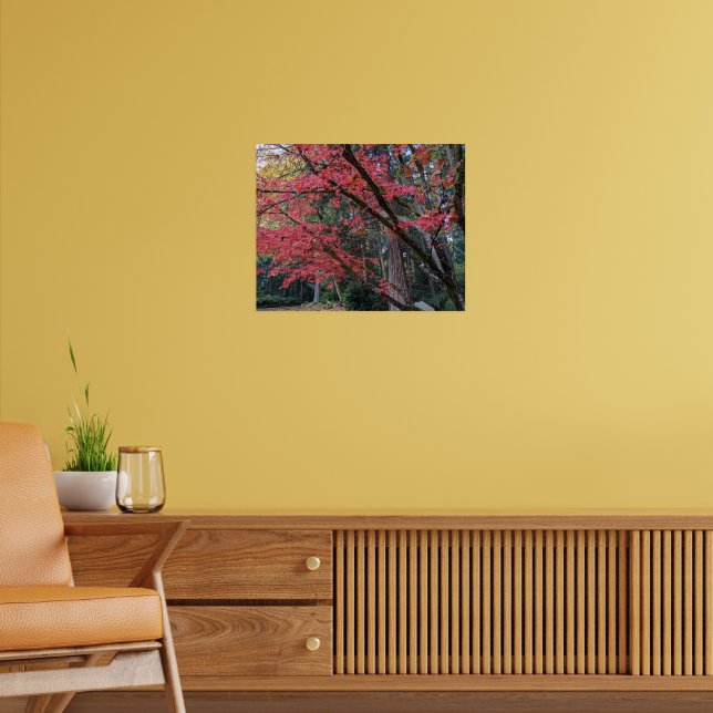 Red Maple Leaves on Tree Botancial Poster (Wohnzimmer 2)