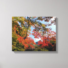 Red Maples im japanischen Garten Leinwanddruck