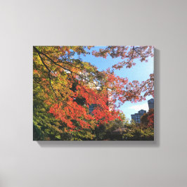 Red Maples im japanischen Garten Leinwanddruck