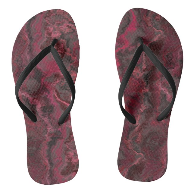 Red Marble Abstrakt Flip Flops (Fußbett)