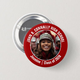 Red Marching Band Foto High School Brag Button