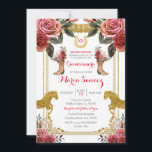 Red Maroon Horse Charra Mis XV Anos Birthday Einladung<br><div class="desc">Red Maroon Horse Charra Mis XV Anos Birthday Einladung</div>