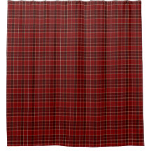 Red & Maroon Scottish Tartan Kariert Duschvorhang
