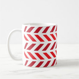 Red Maroon Stripe Zickzack Zigzag Muster Kaffeetasse