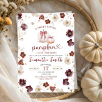 Red Marsala Herbst Wildblume Pumpkin Baby Dusche
