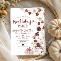 Red Marsala Pumpkin Fall Wildblume Geburtstag