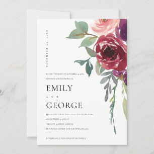 RED MARSALA ROSE FLORAL WIR TIEFEN DIE KNOCHENKART DANKESKARTE