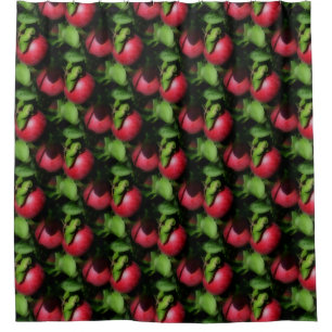 Red McIntosh Äpfel auf Baumnaturmuster Duschvorhang