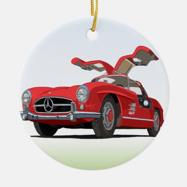 Red Mecedes-Benz 300 SL Ornament (Vorne)