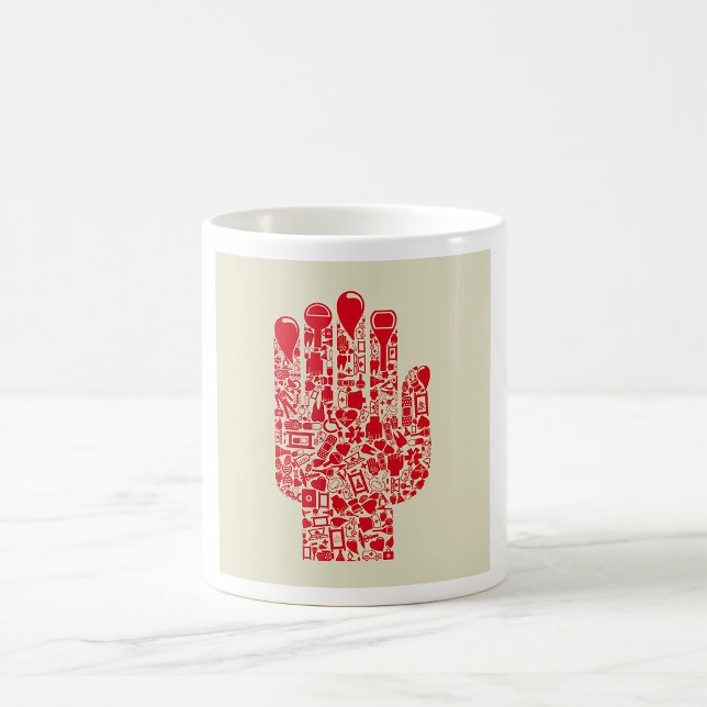 Red Medical Hand Symbol Healthcare Kaffeetasse (Von Creator hochgeladen)