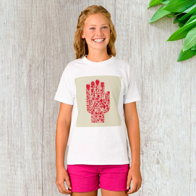 Red Medical Hand Symbol Healthcare T-Shirt (Von Creator hochgeladen)
