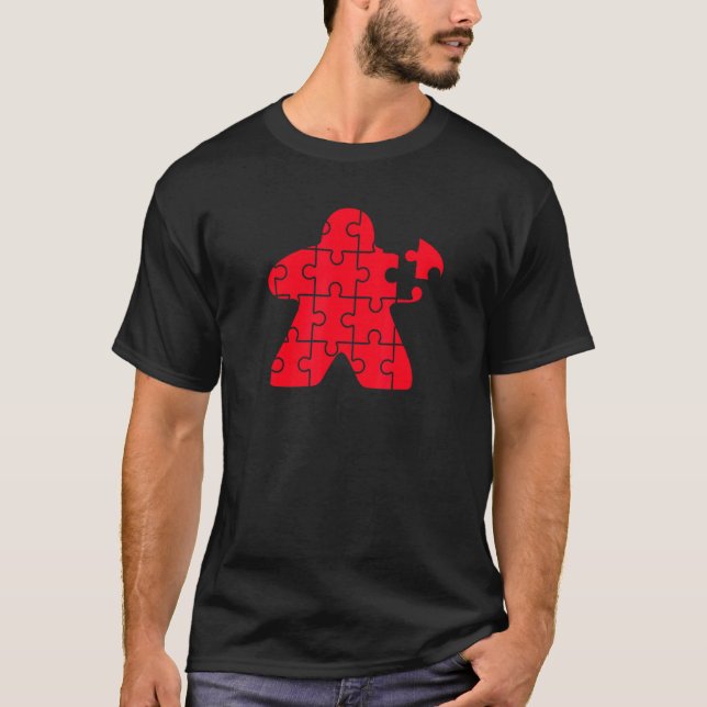 Red Meeple Puzzle Board Game  I'm Always Red Meepl T-Shirt (Vorderseite)