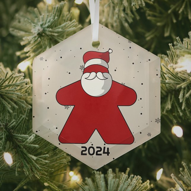 Red Meeple Santa Custom Year Family Board Spiel Ornament Aus Glas (Von Creator hochgeladen)
