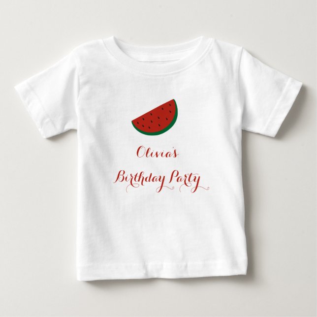 Red Melon Watermelon Summer Birthday Party Baby T-shirt (Vorderseite)