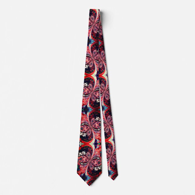 Red Melted Swirl Neck Tie Krawatte (Vorderseite)