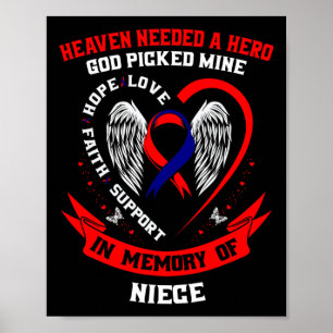 Red Memorial Geschenke Verlust Nichte Herzkrankhei Poster