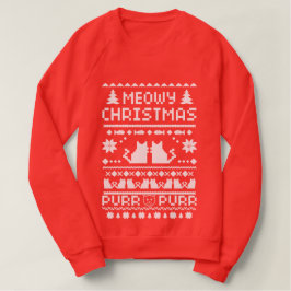 Red Meowy Weihnachtskatzenkraut Sweatshirt