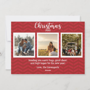 Red Merriest Place to Be Christmas Foto Card Feiertagskarte
