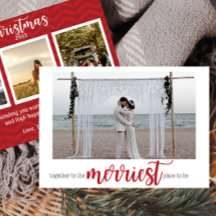 Red Merriest Place to Be Christmas Foto Card