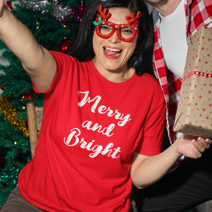 Red Merry and Bright Christmas T-Shirt
