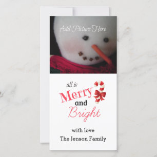 Red Merry and Bright Foto Card Feiertagskarte