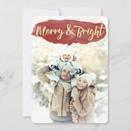Red Merry & Bright Watercolor Ferienwohnungskarte Feiertagskarte