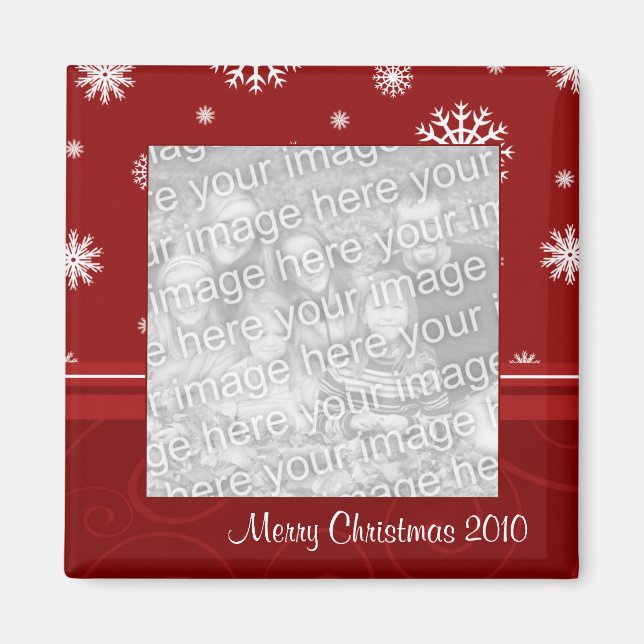 Red Merry Christmas 2010 Foto Magnet (Vorne)