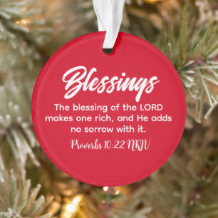 Red Merry Christmas Christlich Faith Sessings Ornament