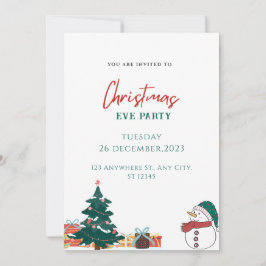 Red Merry Christmas Einladung