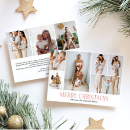 RED Merry Christmas Elegant 9 Collage Multi-Foto Feiertagskarte