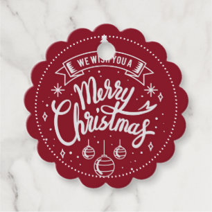 Red Merry Christmas Geschenk Tag Geschenkanhänger