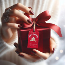 Red Merry Christmas Graffiti Gift Tags