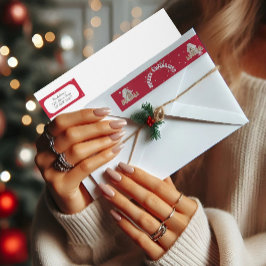 Red Merry Christmas Graffiti Rücksendeadresse