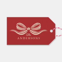 Red Merry Christmas Holiday Bow Geschenk Tag