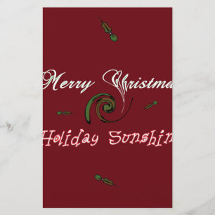 Red Merry Christmas Holiday Sunshine Wishings.png Briefpapier