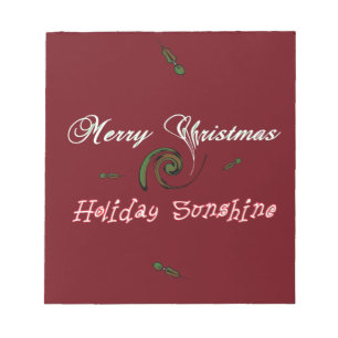 Red Merry Christmas Holiday Sunshine Wishings.png Notizblock