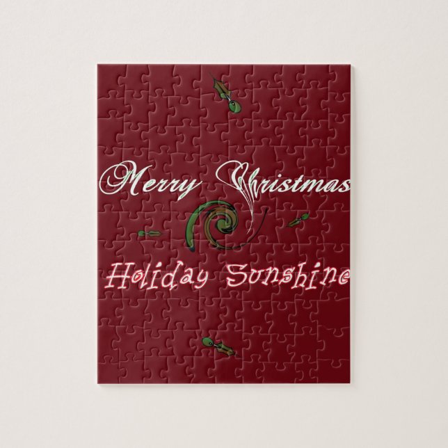 Red Merry Christmas Holiday Sunshine Wishings.png Puzzle (Vertikal)