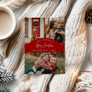 Red Merry Christmas Moderne Minimalistische Karte