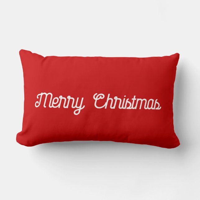 Red Merry Christmas oder Fügen Sie Ihren Text Mini Lendenkissen (Vorderseite)