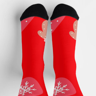 Red Merry Christmas Ornaments Snowflakes Handschuh Socken