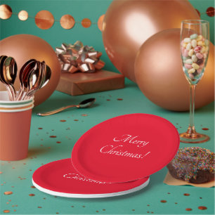 Red Merry Christmas Pappteller