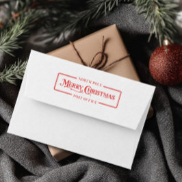 Red Merry Christmas Post Office Permastempel