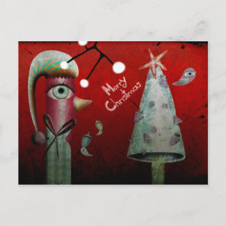 Red Merry Christmas Postcard Feiertagspostkarte
