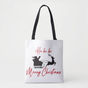 Red Merry Christmas Santa Sleigh und Reindeer