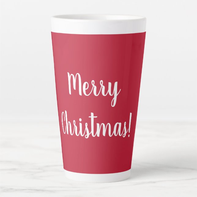 Red Merry Christmas Script Typografie Milchtasse (Vorderseite)