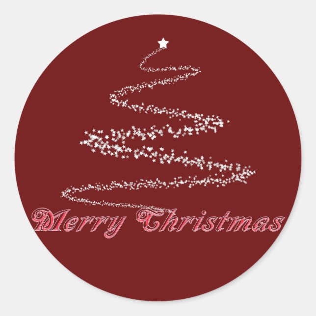 Red Merry Christmas Siegel Runder Aufkleber (Vorderseite)