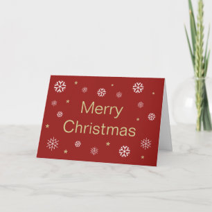 Red Merry Christmas Snowflakes Business Karte